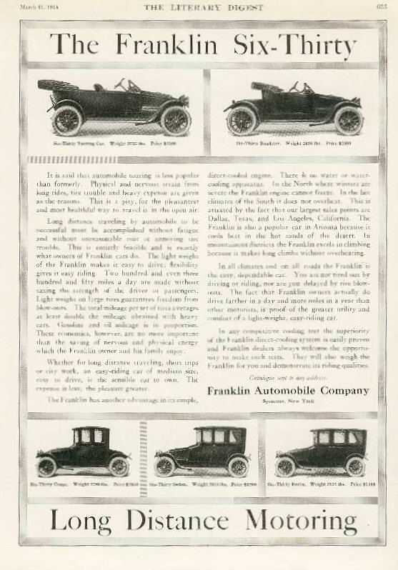 1914 Franklin Auto Advertising